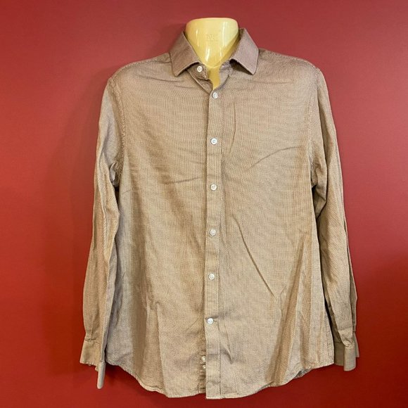 Michael Kors Other - Michael Kors Men's Brown/Biege Slim Fit Dress Shirt - Size 16-16.5